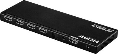 SpeaKa Professional 4 Port HDMI-Splitter mit eingebautem Konverter 4096 x 2160 Pixel Schwarz (SP-7541992)