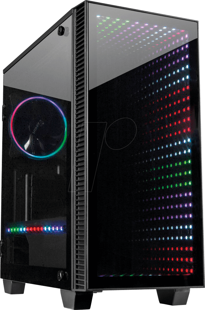 Inter-Tech X-608 Micro - Tower - PC - Glas - ITX,uATX - Gaming - Rot/Grün/Blau (88881315)