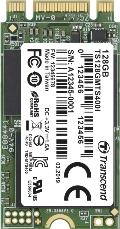 Transcend MTS400I - SSD - 128 GB - intern - M.2 2242 - SATA 6Gb/s