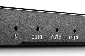 Lindy 4 Port HDMI 18G Splitter mit Audio & Downscaling Verteilt HDMI 2.0 Signale auf 4 Displays und extrahiert digitales oder analoges Audio (38231)