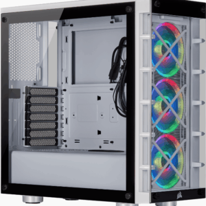 CORSAIR iCUE 465X RGB - Tower - ATX - Seitenteil mit Fenster (gehärtetes Glas) - keine Spannungsversorgung (ATX) - weiß - USB/Audio (CC-9011189-WW)