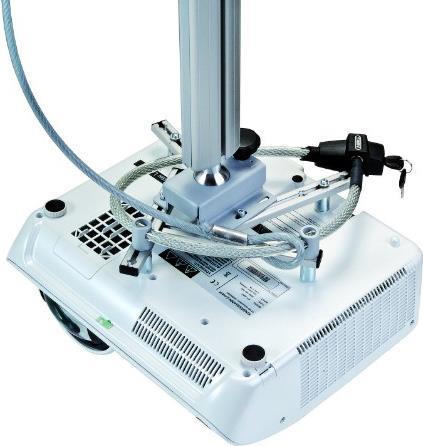 Kindermann 7426000000. Produktfarbe: Edelstahl, Beste Verwendung: Projektor, Verschlusstyp: Schlüssel. Kabellänge: 0,95 m, Kabeldiameter: 1,1 cm (7426000000)