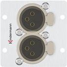 Kindermann Konnect 50 alu - Modulares Faceplate-Snap-In - 3-polig XLR X 2