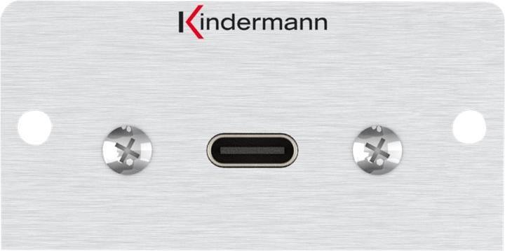 Kindermann Konnect 50 alu - Modulares Faceplate-Snap-In - USB Typ C (7444000548)