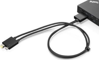Lenovo Split Cable - Thunderbolt-Kabel (M) (M) - Thunderbolt 3 - 67cm - Schwarz - CRU (4X90U90616)
