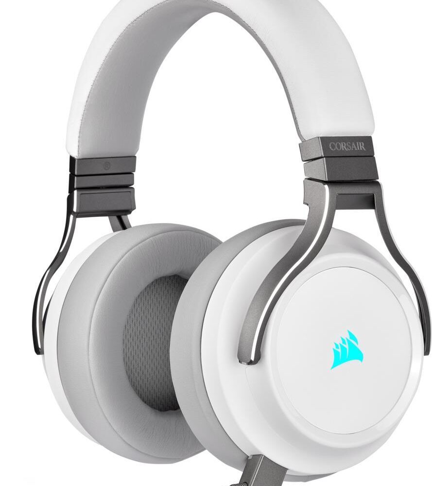 CORSAIR Gaming VIRTUOSO RGB - Headset - Full-Size - 2,4 GHz - kabellos - USB, 3,5 mm Stecker - weiß (CA-9011186-EU)