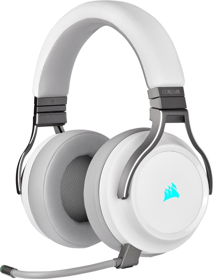 CORSAIR Gaming VIRTUOSO RGB - Headset - Full-Size - 2,4 GHz - kabellos - USB, 3,5 mm Stecker - weiß (CA-9011186-EU)