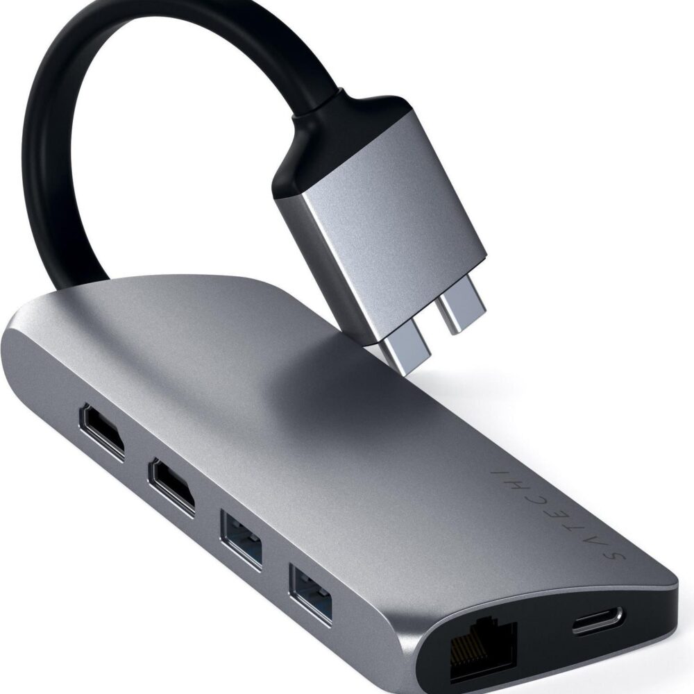 Satechi Dual Multimedia Adapter - Dockingstation - USB-C - GigE (ST-TCDMMAM)