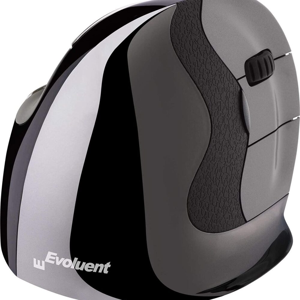 Evoluent VerticalMouse D Medium - Maus - ergonomisch - Laser - 6 Tasten - kabellos - kabelloser Empfänger (USB)