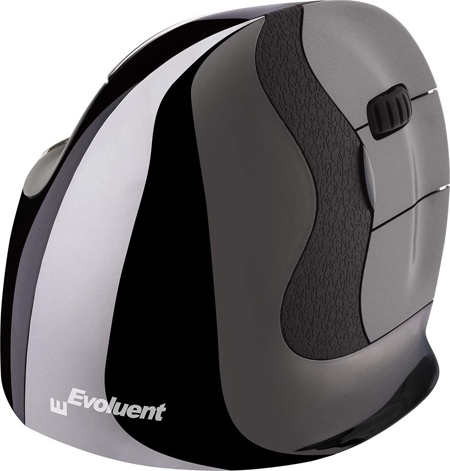 Evoluent VerticalMouse D Medium - Maus - ergonomisch - Laser - 6 Tasten - kabellos - kabelloser Empfänger (USB)