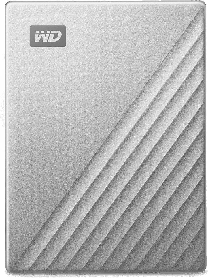 WD My Passport Ultra for Mac WDBPMV0050BSL - Festplatte - verschlüsselt - 5 TB - extern (tragbar) - USB 3.1 (USB-C Steckverbinder) - 256-Bit-AES - Silber