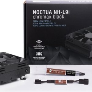 Noctua chromax NH-L9i - Prozessor-Luftkühler - (für: LGA1156, LGA1155, LGA1150, LGA1151, LGA1200) - Kupfer-Bodenplatte und vernickelte Aluminium-Finnen - 92 mm - Schwarz (NH-L9i CH.BK)