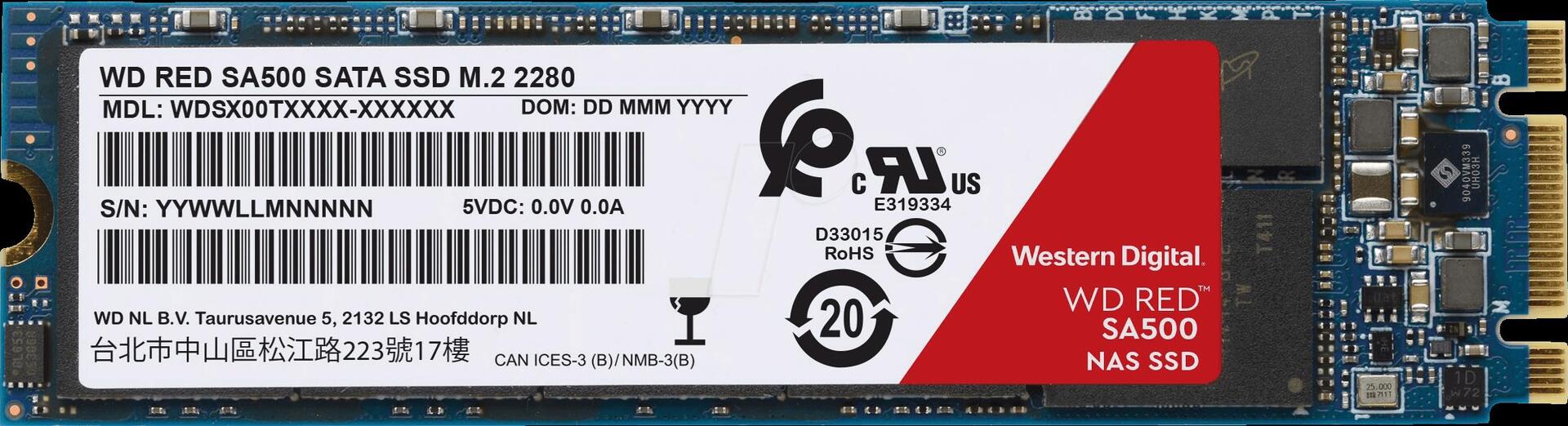 WD Red SA500 WDS200T1R0B - SSD - 2TB - intern - M.2 2280 - SATA 6Gb/s (WDS200T1R0B)