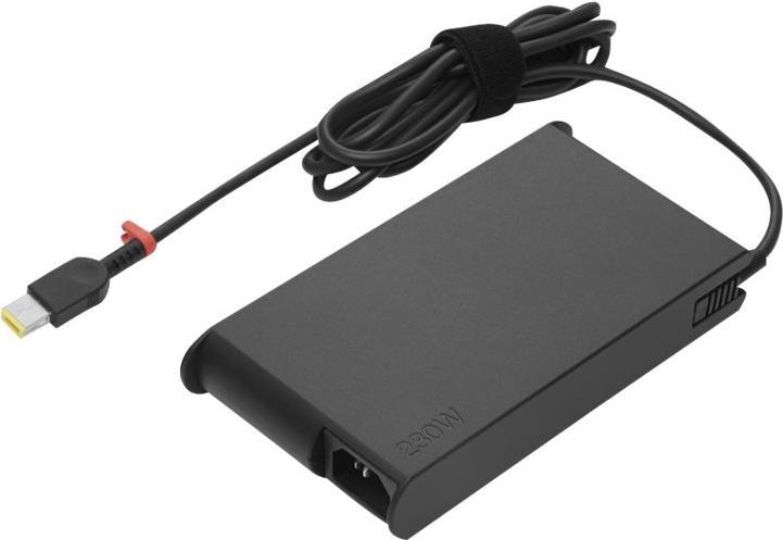 Lenovo ThinkPad 230W Slim AC Adapter (Slim-tip) - Netzteil - Wechselstrom 90-265 V - 230 Watt - Schwarz - für ThinkPad P53 20QN (230 Watt), 20QQ (230 Watt), P73 20QR (230 Watt), 20QS (230 Watt)