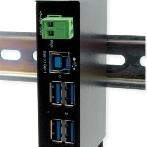 EXSYS EX-1504HMS Schnittstellen-Hub USB 3.2 Gen 1 (3.1 Gen 1) Type-B 5000 Mbit/s Schwarz (EX-1504HMS)