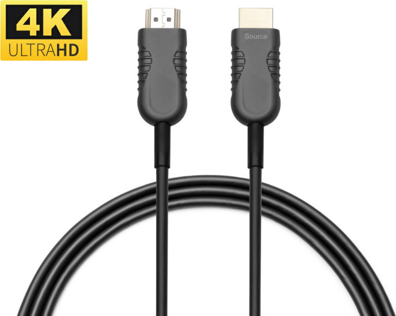 MicroConnect Premium - HDMI-Kabel mit Ethernet - HDMI männlich zu HDMI männlich - 25 m - Hybrid Kupfer/Kohlefaser - Schwarz - HAOC-Kabel (Hybrid Active Optical Cable), Dolby DTS-HD Master Audio-Unterstützung, Dolby TrueHD-Unterstützung, unterstützt 4K 60 Hz (4096 x 2160)