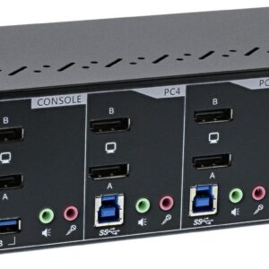 InLine KVM Desktop Switch - 4-fach - Dual-Monitor DP 1.2 - 4K - USB 3.0 - Audio (63654I)