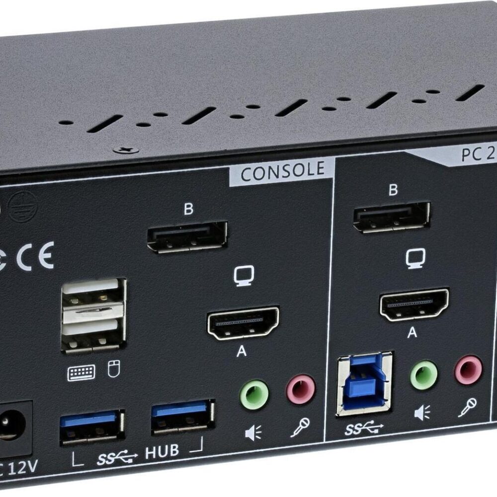 InLine 62642I - KVM-/Audio-/USB-Switch - 2 x KVM/Audio/USB - 1 lokaler Benutzer - Desktop (62642I)
