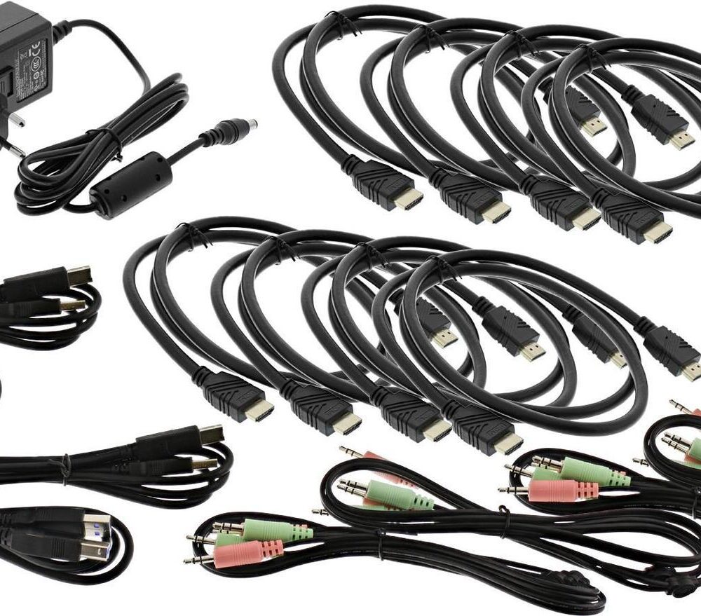 InLine KVM Desktop Switch - 4-fach - Dual Monitor - HDMI - 4K - USB 3.0 - Audio (62654I)