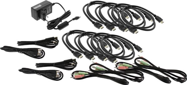 InLine KVM Desktop Switch - 4-fach - Dual Monitor - HDMI - 4K - USB 3.0 - Audio (62654I)