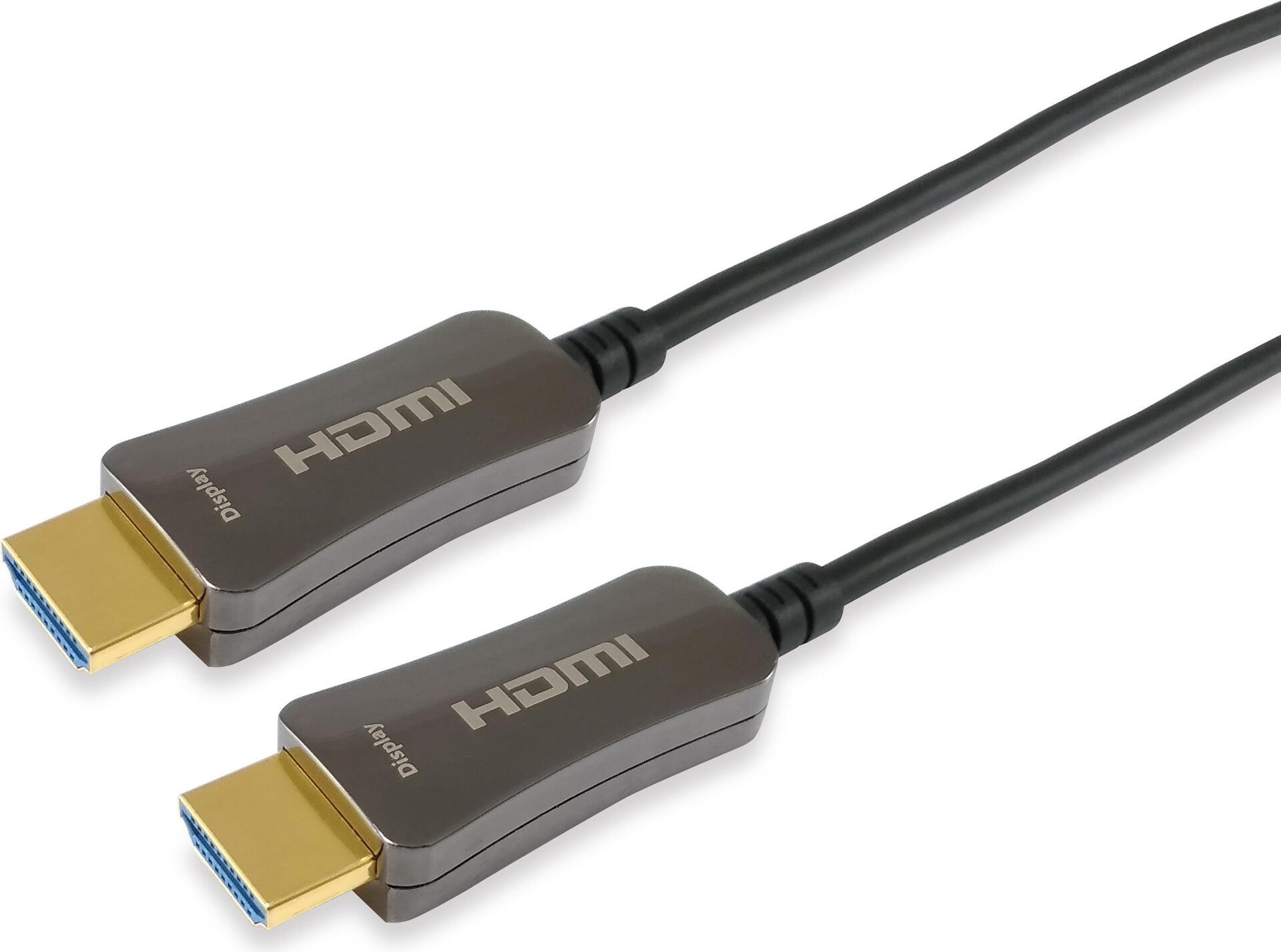 equip - Highspeed - HDMI-Kabel mit Ethernet - HDMI männlich zu HDMI männlich - 100 m - 4K Unterstützung, HAOC-Kabel (Hybrid Active Optical Cable)