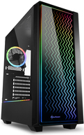 Sharkoon RGB LIT 200 - Midi Tower - PC - Schwarz - ATX - micro ATX - Mini-ITX - Rot/Grün/Blau - Taschenlüfter - Vorderseite (4044951028160)
