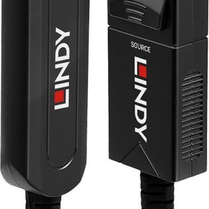 Lindy - Video- / Audiokabel - DisplayPort (M) bis HDMI (M) - 10,0m - Hybrid Kupfer/Kohlefaser - Schwarz - rund, 4K Unterstützung (38490)
