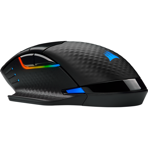CORSAIR Gaming DARK CORE RGB PRO - Maus - optisch - 8 Tasten - kabellos, kabelgebunden - 2,4 GHz, Bluetooth 4,2 LE, USB2.0 - Schwarz (CH-9315411-EU)