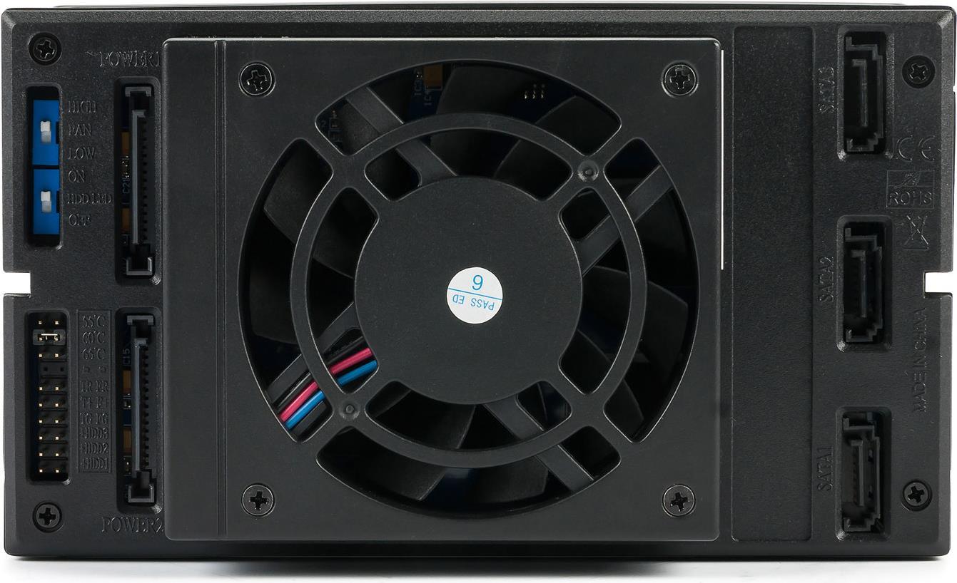 FANTEC BP-T2131 - Internes RAID-Gehäuse mit Statusanzeige für Lüfter, hotswapfähiger Wechselrahmen, Überhitzungsalarm, HDD-Ausfallanzeige, 7cm Kühllüfter - 2.5" / 3.5" gemeinsam genutzt (6,4 cm/8,9 cm gemeinsam genutzt) - SATA 6Gb/s / SAS 6Gb/s - 600MBps - SAS 6Gb/s, SATA 6Gb/s - Schwarz (2190)