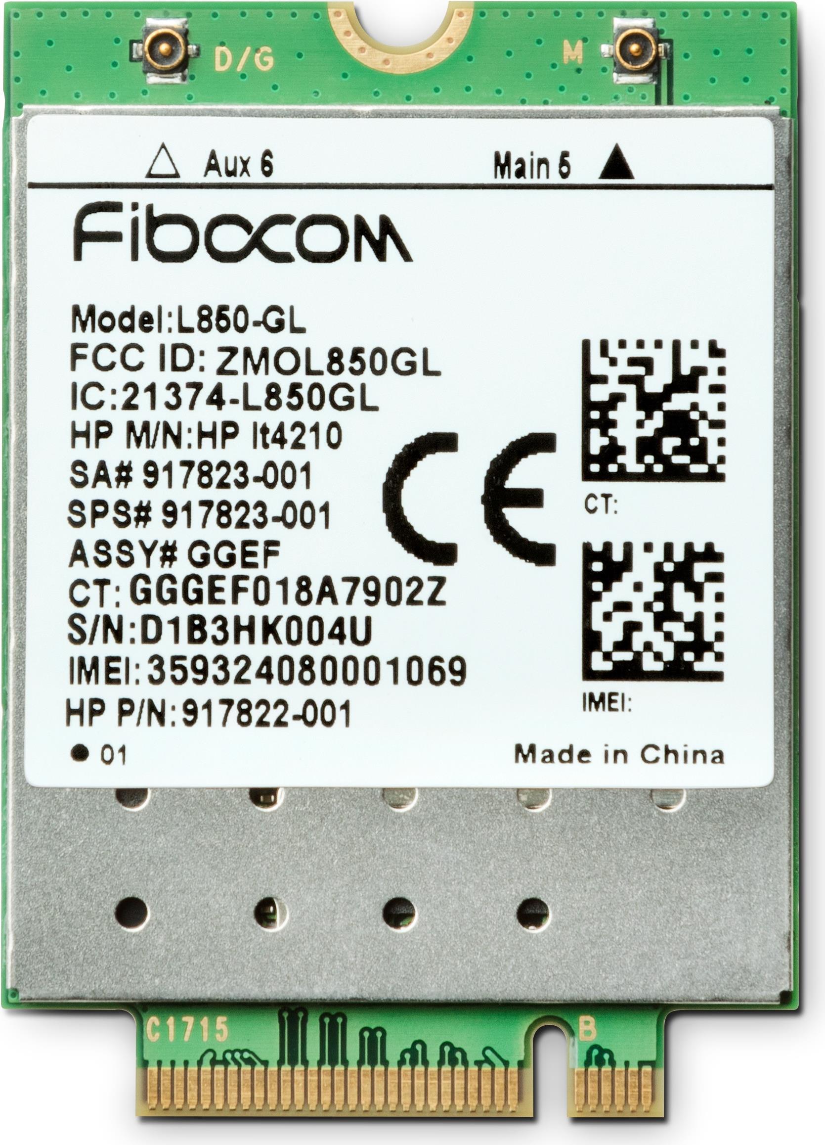 HP XMM 7360 - Drahtloses Mobilfunkmodem - 4G LTE - M.2 Card - 150 Mbps - für (for WWAN Ready configurations): EliteBook 735 G6, 745 G5, 745 G6, 83X G7, 83X G8, 840r G4, 84X G7, 84X G8, 850 G6, 85X G7, 85X G8, ProBook 430 G8, 44X G8, 45X G8, 640 G5, 650 G5, Spectre x360, ZBook 14u G6, 15 G6, 15u G6, 17 G6, ZBook Firefly 15 G7, 15 G8, ZBook Fury 15 G8, 17 G8 (3FB01AA)