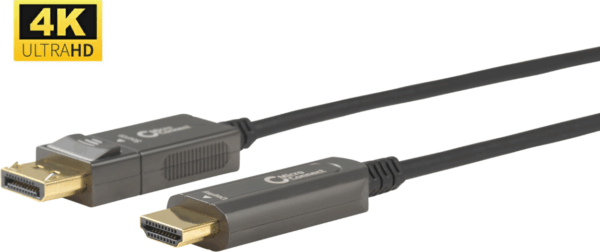 MicroConnect Premium - Adapterkabel - DisplayPort männlich zu HDMI männlich - 30,0m - Hybrid Kupfer/Kohlefaser - Schwarz - unterstützt 4K 60 Hz (4096 x 2160) (DP-HDMI-3000V1.4OP)