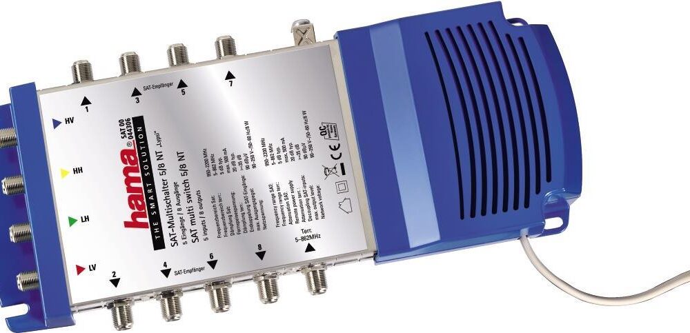 Hama "Lypsi SE" SAT. Produktfarbe: Silber. Übertragungstechnik: Verkabelt. Stromverbrauch (in Betrieb): 18 W, Energiebedarf: 90-250 V/50-60 Hz/8 W-18VDC/0.5A (00044306)