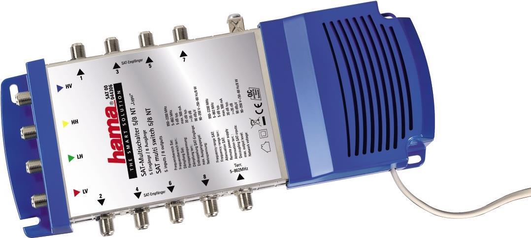 Hama "Lypsi SE" SAT. Produktfarbe: Silber. Übertragungstechnik: Verkabelt. Stromverbrauch (in Betrieb): 18 W, Energiebedarf: 90-250 V/50-60 Hz/8 W-18VDC/0.5A (00044306)