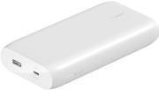 Belkin BoostCharge - Powerbank - 20000 mAh - 30 Watt - Fast Charge, PD - 2 Ausgabeanschlussstellen (USB, 24 pin USB-C) - weiß (BPB002BTWT)