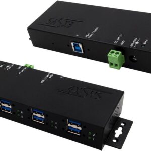 Exsys EX-1517HMVS - Hub - managed - 7 x USB 3,2 Gen 1 - an DIN-Schiene montierbar - DC Power (EX-1517HMVS)
