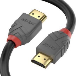 Lindy Anthra Line - HDMI mit Ethernetkabel - HDMI (M) bis HDMI (M) - 20 m - Dreifachisolierung - Schwarz - rund, 4K Unterstützung