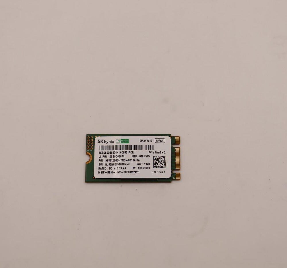 Lenovo Hynix BC501 128G M.2 2242 PCIe HFM128GDHTNG-8310A S (01FR545)