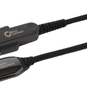 MicroConnect - Kit HDMI-Kabel mit Ethernet - 10,0m - Hybrid Kupfer/Kohlefaser - Schwarz - HAOC-Kabel (Hybrid Active Optical Cable), Dolby TrueHD-Unterstützung, unterstützt 4K 60 Hz (4096 x 2160) (HDM191910V2.0DOP)