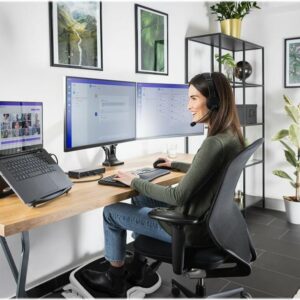 Kensington SmartFit One-Touch Height Adjustable Dual Monitor Arm - Befestigungskit - einstellbarer Arm - für 2 Monitore - Aluminium, Kunststoff, Stahl - Bildschirmgröße: 33-86,4 cm (13"-34") - C-Zwinge, Tülle, Tischmontage (K59601WW)