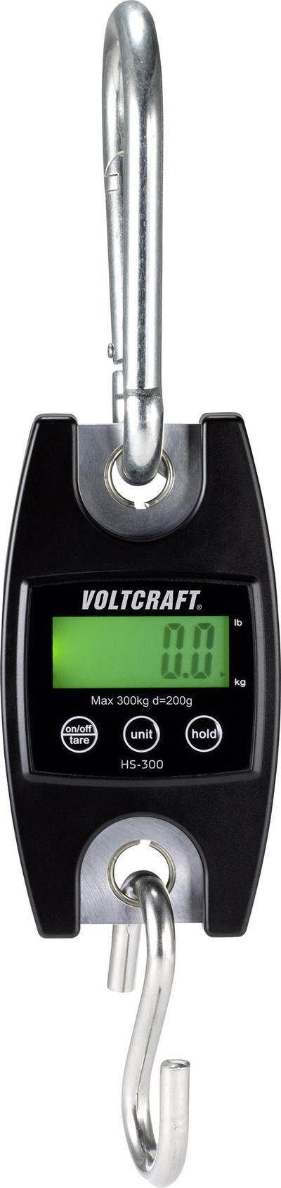 VOLTCRAFT HS-300 Hängewaage Wägebereich (max.) 300 kg Ablesbarkeit 200 g Schwarz (HS-300)
