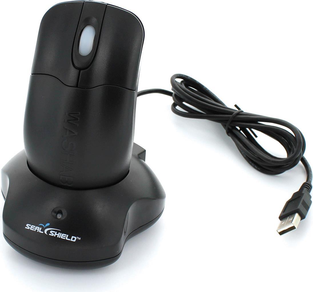 Seal Shield Silver Storm Waterproof Encrypted - Maus - optisch - 3 Tasten - kabellos - 2,4 GHz - kabelloser Empfänger (USB) - Schwarz (STM042WE)