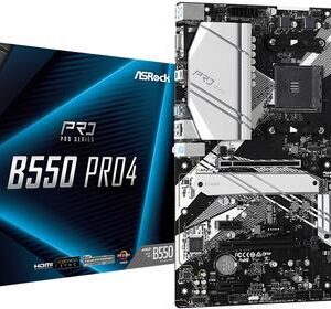 ASRock B550 Pro4 - Motherboard - ATX - Socket AM4 - AMD B550 - USB-C Gen2, USB 3,2 Gen 1, USB 3,2 Gen 2 - Gigabit LAN - Onboard-Grafik (CPU erforderlich) - HD Audio (8-Kanal) (90-MXBCZ0-A0UAYZ)