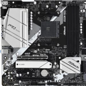 ASRock B550M Pro4 - Motherboard - micro ATX - Socket AM4 - AMD B550 Chipsatz - USB-C Gen2, USB 3,2 Gen 1, USB 3,2 Gen 2 - Gigabit LAN - Onboard-Grafik (CPU erforderlich) - HD Audio (8-Kanal) (90-MXBDK0-A0UAYZ)
