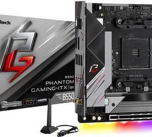 ASRock B550 Phantom Gaming-ITX/ax - Motherboard - Mini-ITX - Socket AM4 - AMD B550 - USB-C Gen2, USB 3.2 Gen 1, USB 3.2 Gen 2 - 2.5 Gigabit LAN, Wi-Fi, Bluetooth - Onboard-Grafik (CPU erforderlich) - HD Audio (8-Kanal)