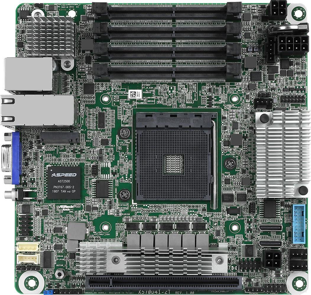 ASRock Rack X570D4I-2T - Motherboard - Mini-ITX - Socket AM4 - AMD X570 Chipsatz - USB 3,2 Gen 1, USB 3,2 Gen 2 - 2 x 10 Gigabit LAN - Onboard-Grafik (X570D4I-2T)