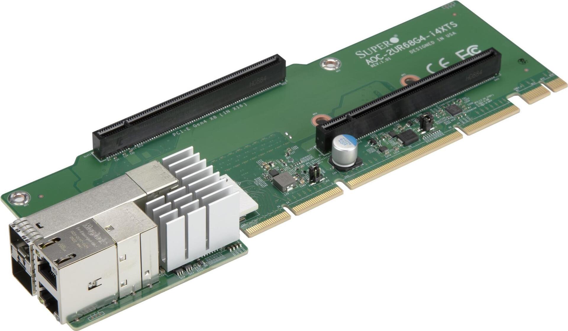 Supermicro AOC-2UR68G4-i4XTS 2U Ultra Riser - Netzwerkadapter - 10Gb Ethernet x 2 + 10 Gigabit SFP+ x 2