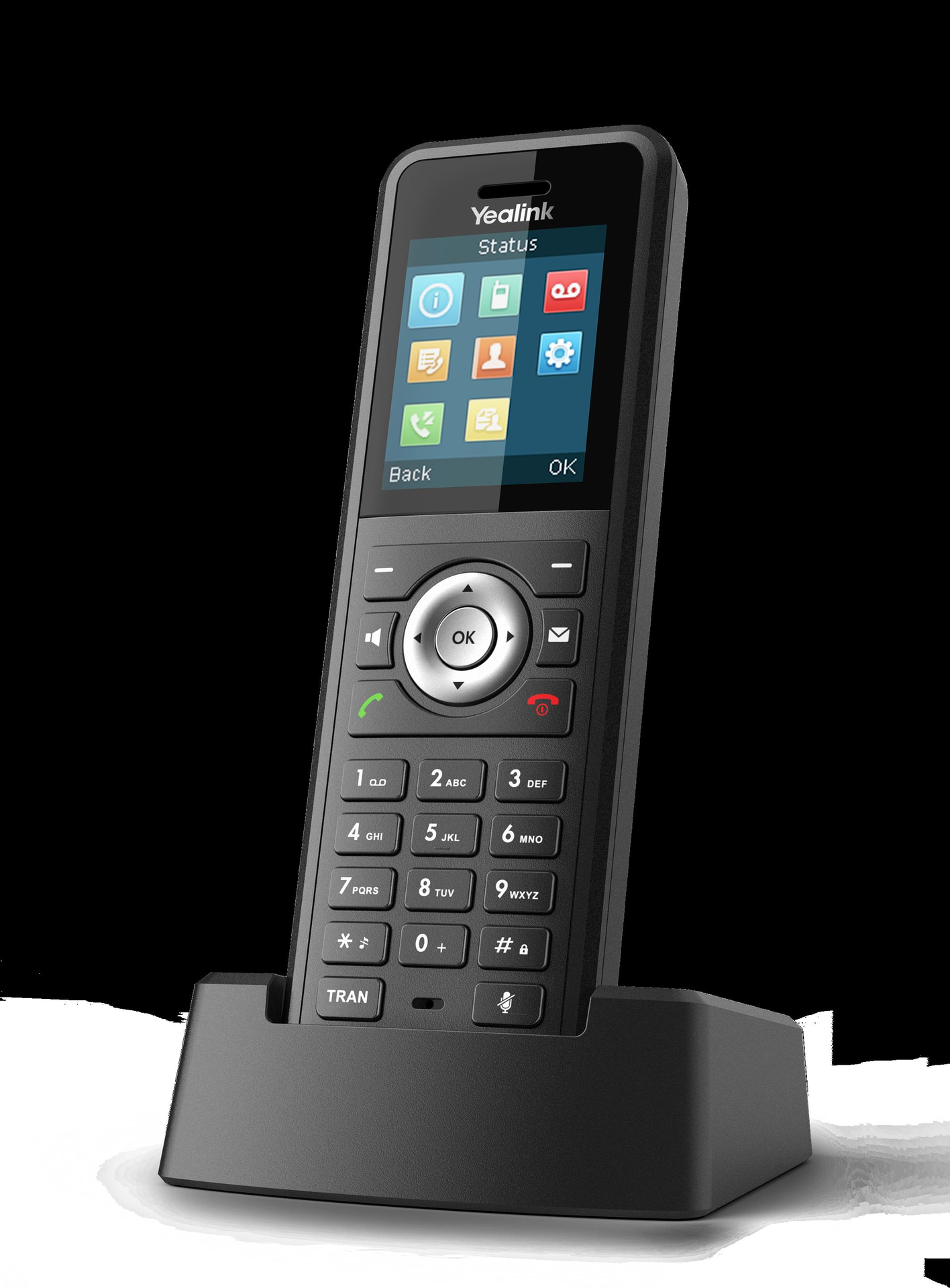 Yealink W59R - Schnurloses Erweiterungshandgerät - mit Bluetooth-Schnittstelle mit Rufnummernanzeige - DECT - dreiweg Anruffunktion - Schwarz (1302006)