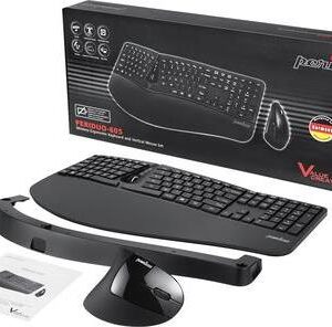 Perixx PERIDUO-605 - Tastatur-und-Maus-Set - mit Scroll-Rädchen - kabellos - 2,4 GHz - Schwarz (11612)