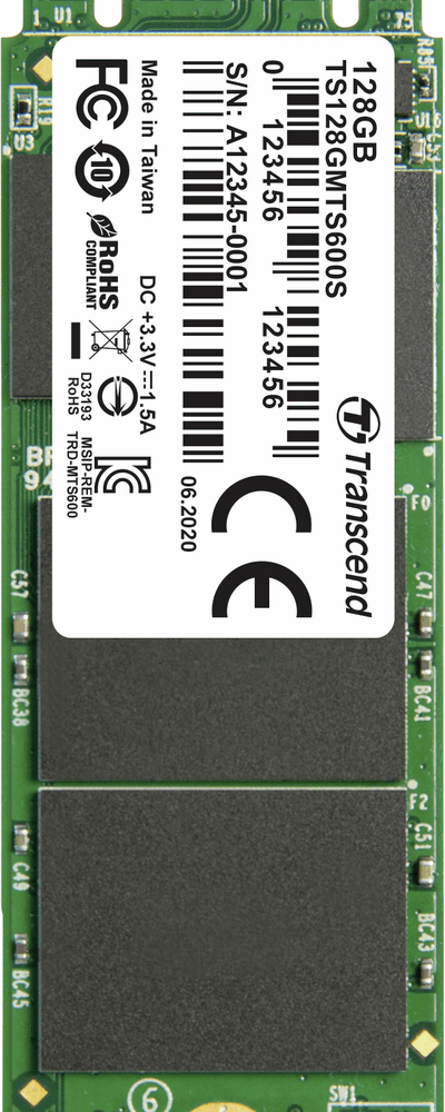 Transcend MTS600S - SSD - 128GB - intern - M.2 2260 - SATA 6Gb/s (TS128GMTS600S)