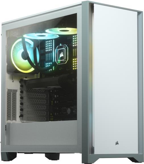 CORSAIR 4000D - Tower - ATX - Seitenteil mit Fenster (gehärtetes Glas) - keine Spannungsversorgung (ATX) - weiß - USB/Audio (CC-9011199-WW)